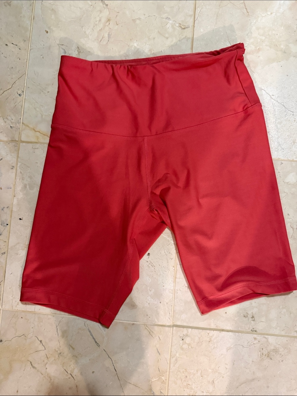 Coral VOGO Athletica High-Waist Red Bike Shorts